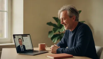 Le salarié en visioconférence avec son expert retraite pour la prise d'éléments