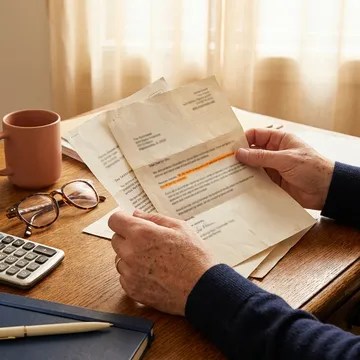 L'expert compare les notifications de pension ligne à ligne