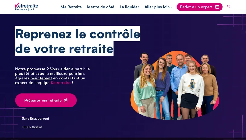 La page d'accueil de kelretraite.com